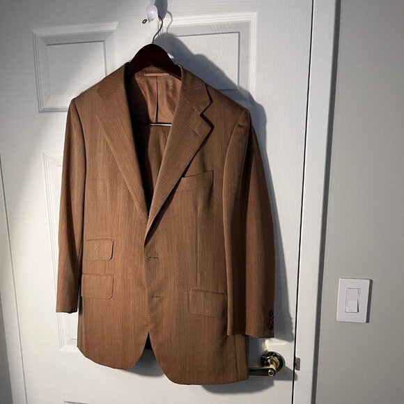 Sartorio Napoli Kiton Brown Solaro Wool Suit 40S - Picture 1 of 7